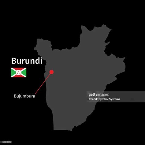 Detailed Map Of Burundi And Capital City Bujumbura With Flag High-Res Vector Graphic - Getty Images