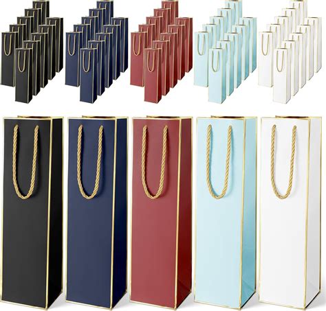 Amazon.com | Fumete 50 Pack Wine Bottle Gift Bags Paper Wine Gift Bags ...