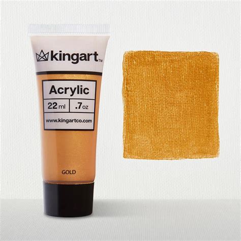 Amazon.com: KINGART PRO Artist Quality Acrylic Paint, 22ml (0.74oz) Tubes, Set of 3, Gold