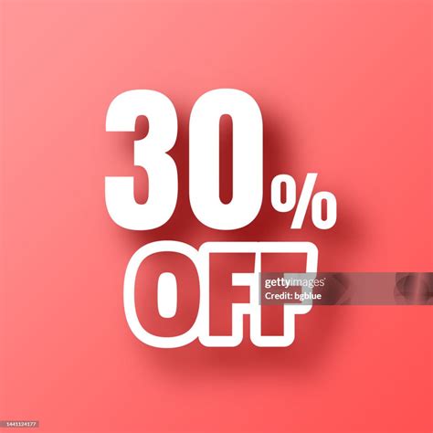 30 Percent Off Icon On Red Background With Shadow High-Res Vector ...