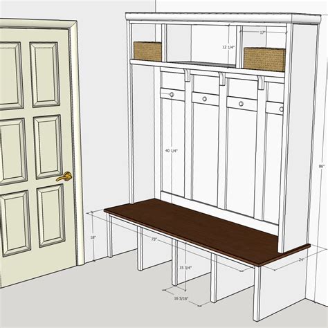 Mudroom locker plan created by Sean Duggan using Sketchup. | Diy ...