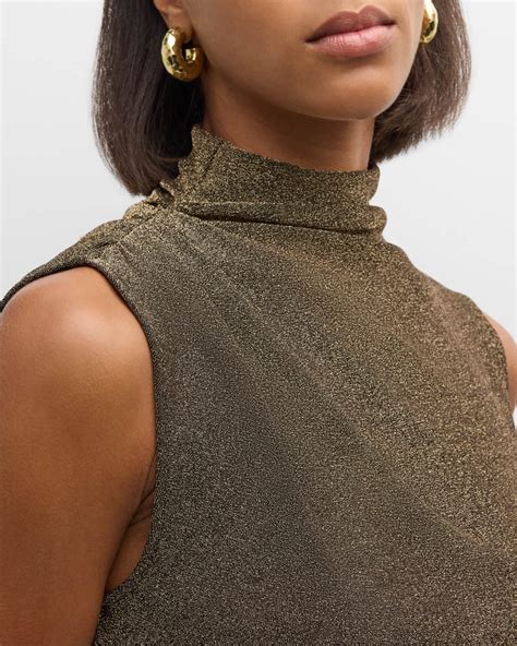 Veronica Beard Mylie Sleeveless Metallic Top | Neiman Marcus