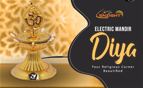 SNZIGHT Plastic 1 Layer Electric Gold LED Bulb Lights Diya/7 deep Diya ...