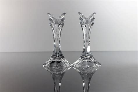 Mikasa Crystal Candlesticks, Deco, Giftware, 5 Inch Tall, Candle ...