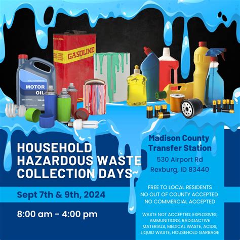 City Of Rexburg | Heads up Rexburg! HazWaste Days at the Madison County ...