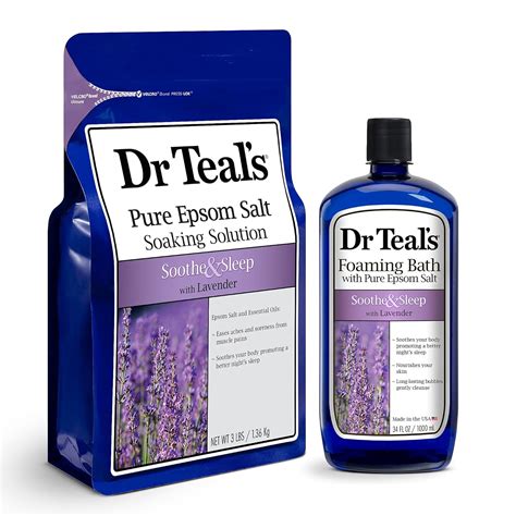 Amazon.com : Dr. Teal's Epsom Salt Soaking Solution and Foaming Bath ...
