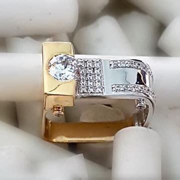Buy quality 1 gram gold coated single stone ring in Ahmedabad