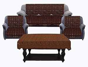 Kuber Industries Circle Design Cotton 7 Pieces 5 Seater Sofa Cover with ...