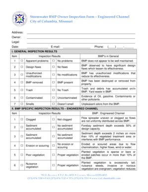 Fillable Online Engineered Channel Inspection Form - Columbia Missouri ...