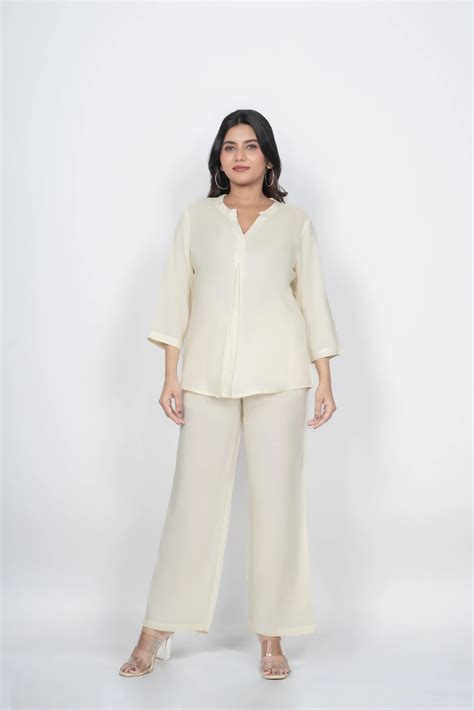 Cream Viscose co-ord set – Aruwa Fashion