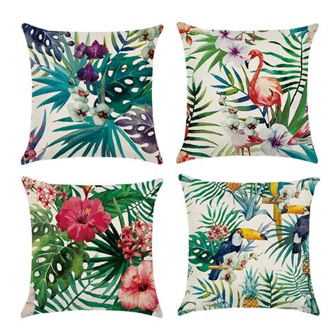 Buy Anna Supermarket Modern Beautiful Flowers Soft Linen Burlap Square ...