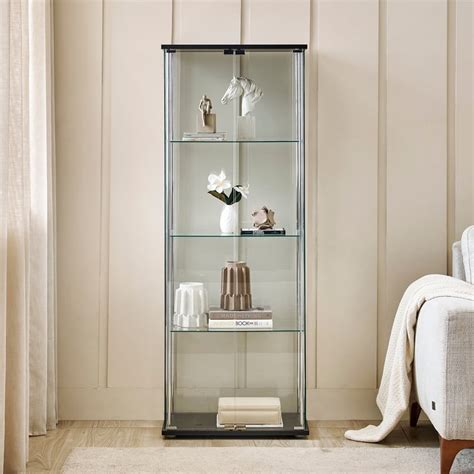 Buy Fenton 2-Door Tempered Multipurpose Curio - Black from Home Centre ...