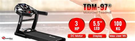 Buy PowerMax Fitness TDM-97 1HP (2HP Peak) Motorized Treadmill with ...