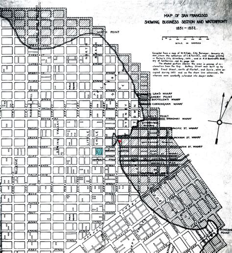 Map of the waterline showing what is called the "Barbary Coast" of San ...