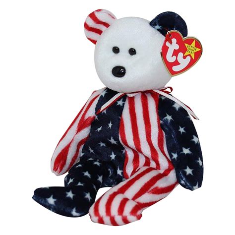 Ty Beanie Baby: Spangle the Bear - White Face | Stuffed Animal | MWMT ...
