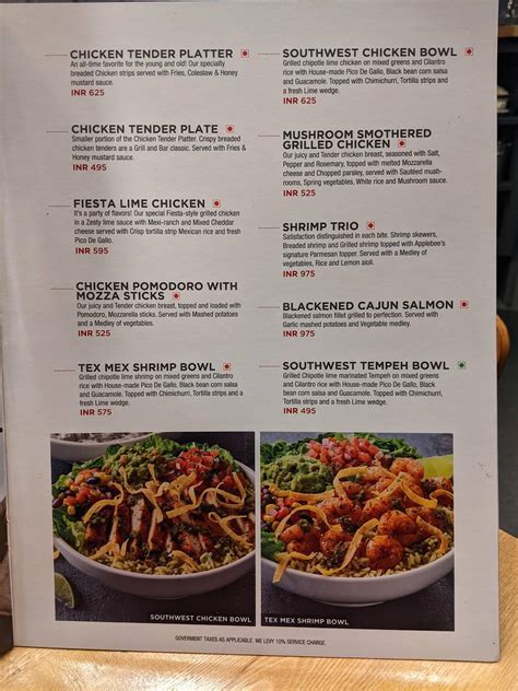 Menu at Applebee's - Grill + Bar, Bengaluru