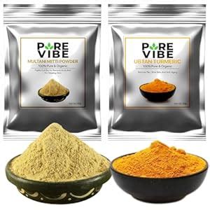 Pure Vibe Natural Skincare Duo combo of 2 packs | Multani Mitti Powder ...