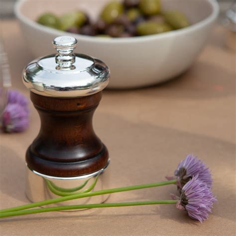 Peugeot Palace Wood / Silver Pepper Mill / 10cm | Borough Kitchen
