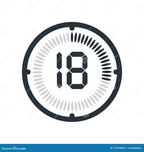 The 18 Minutes Icon Isolated on White Background, Clock and Watch ...