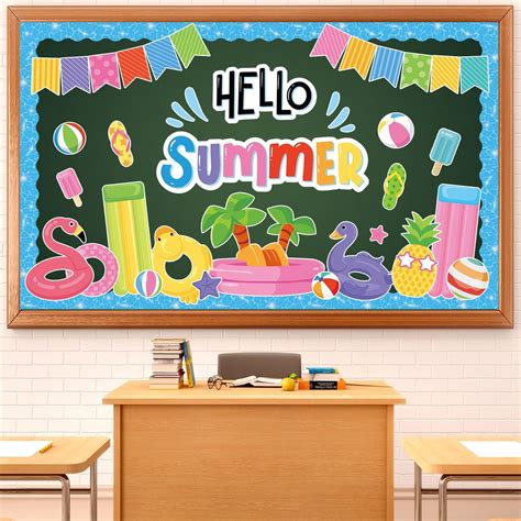 Amazon.com: Konsait Summer Bulletin Board Decorations,Summer Cutouts ...