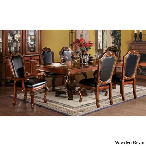 Henry New 6 Seater Luxury Dining Table Set - Wooden Bazar | Wooden Bazar