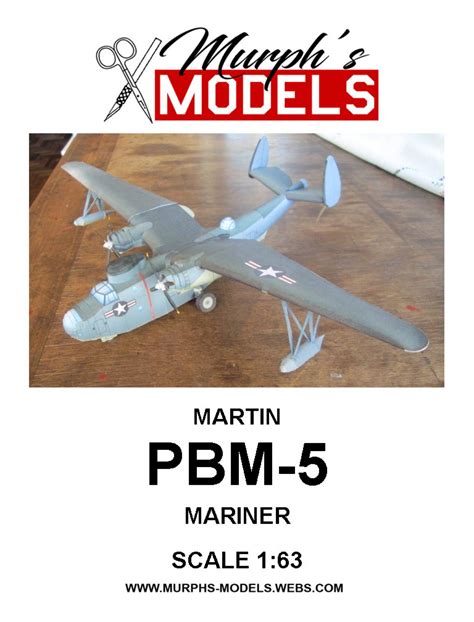 1/63 Martin PBM-5 Mariner US Navy Paper Model - EcardModels