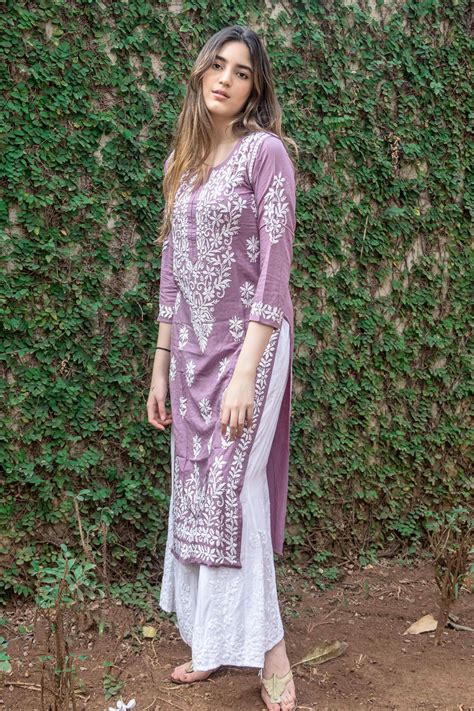 SABA Purple Straight Modal Kurti – Label Jiyani
