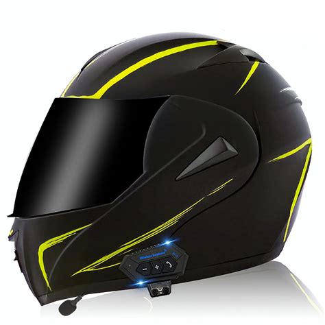 Buy Motorcycle Bluetooth helmet, modular flip-type double sun visor ...