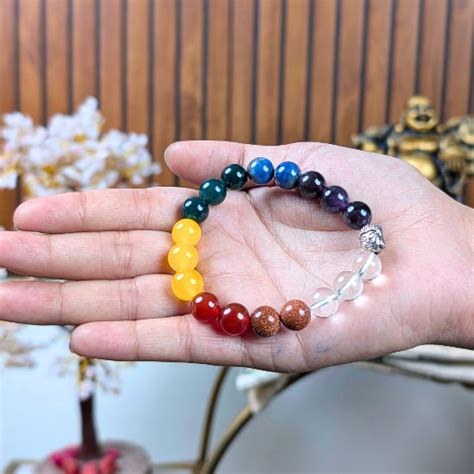 7 Chakra Bracelet 10mm – Balance, Healing & Aura Cleansing Crystal Bra ...