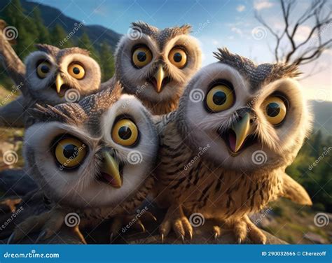 A group of owls stock illustration. Illustration of hunter - 290032666