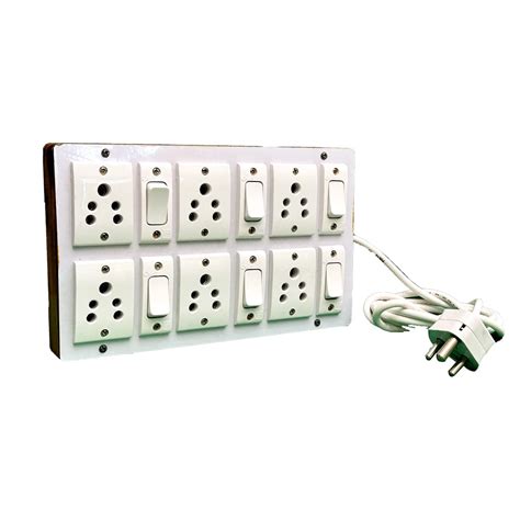 Buy 6 Plug 6 Switch Wooden Slim Design Spike Guard Electric Extension ...