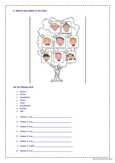 My family: English ESL worksheets pdf & doc