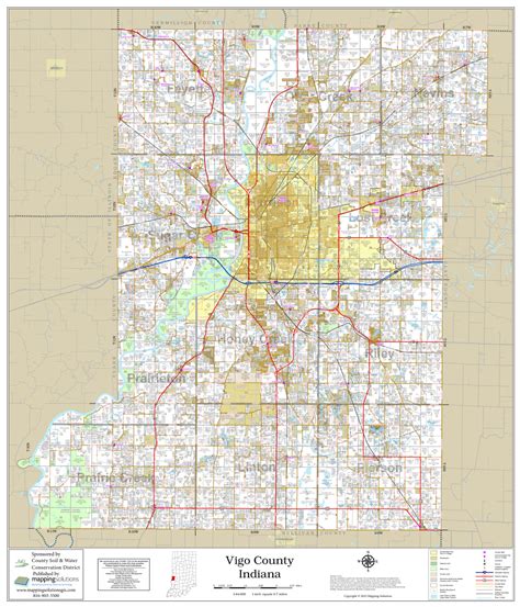 Vigo County Indiana 2022 Wall Map | Mapping Solutions