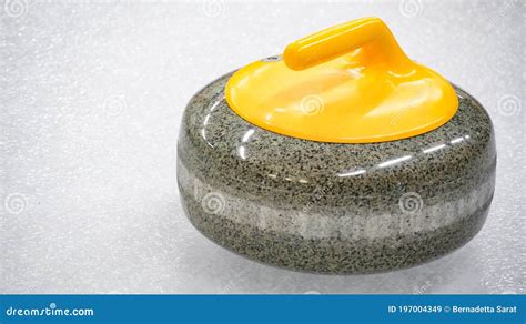 Curling Granite Stone on Ice Rink. Winter Team Olympic Sport Stock ...