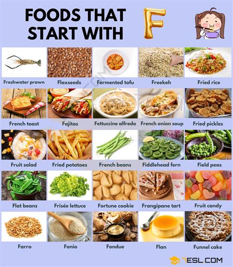 100+ Common Foods that Start with F in English • 7ESL