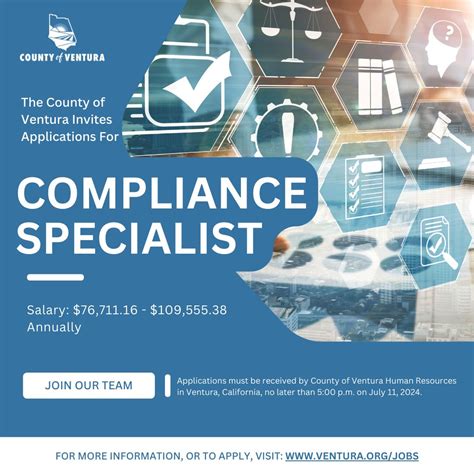 NOW HIRING: Compliance Specialist VISIT: www.ventura.org/jobs Salary ...