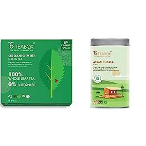 Teabox Organic Peppermint Herbal Tea Bags 50 Pieces & Teabox Assam ...