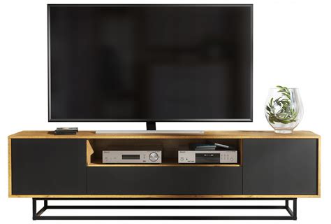 SZAFKA RTV TV 200 CM LOFT RETRO DĄB/CZARNY LFT002A (LFT002A) • Cena ...