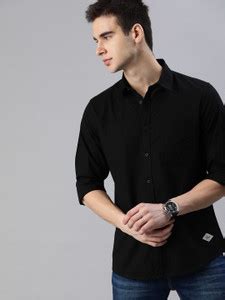 Roadster Men Solid Casual Black Shirt - Buy Roadster Men Solid Casual ...
