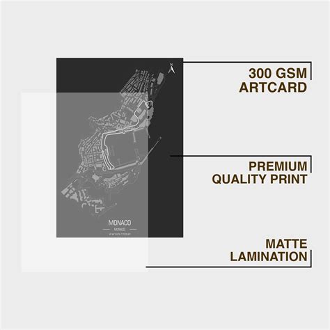 F1 Monaco Racemap A4 Framed Posters – Stickerly