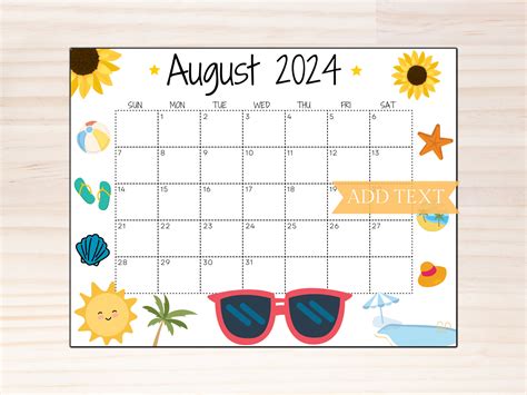 Printable August Calendar 2025