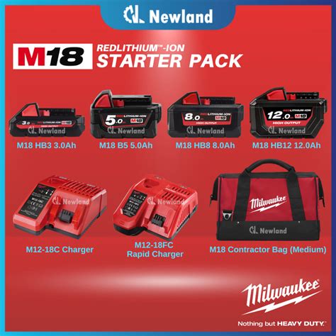 Milwaukee M18 Battery & Charger / Milwaukee M18 Starter Pack (2 Year Warranty) | Shopee Malaysia