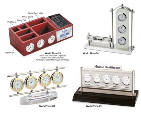 Silver Wooden World Time Desktops, For Business Gift at ₹ 850/piece in Pune