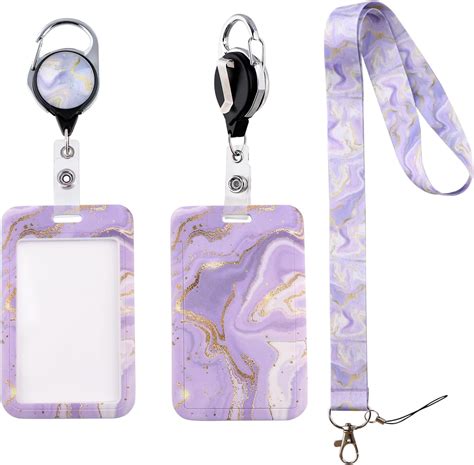 Amazon.com : Lanyard with ID Badge Holder Durable Retractable Reel Clip ...