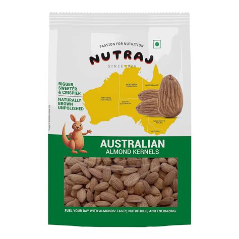 Nutraj Australian Almonds (Badam Giri) 1 kg Pouch - Whole | Dry Fruits ...