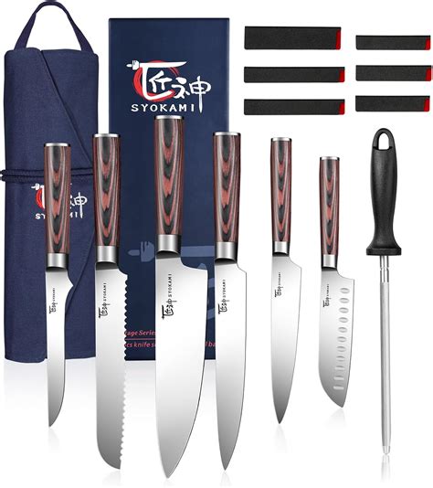 Amazon.com: SYOKAMI Chef Knife Set, 14 Piece Japanese Kitchen Knife Set ...