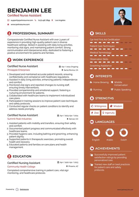 10+ Certified Nurse Assistant Resume Samples & Templates for 2025