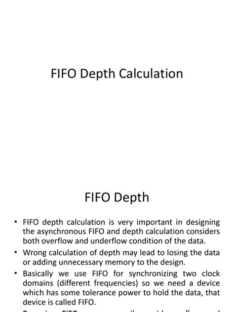 Image result for FIFO Depth Calculation