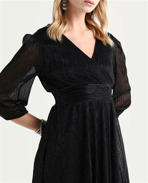 Buy Ravin - Metalic Black Floral Print Mini Dress| Rareism
