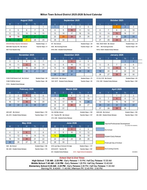 Milton Town School District VT Calendar 25-26 Revised [pdf] - EduCounty